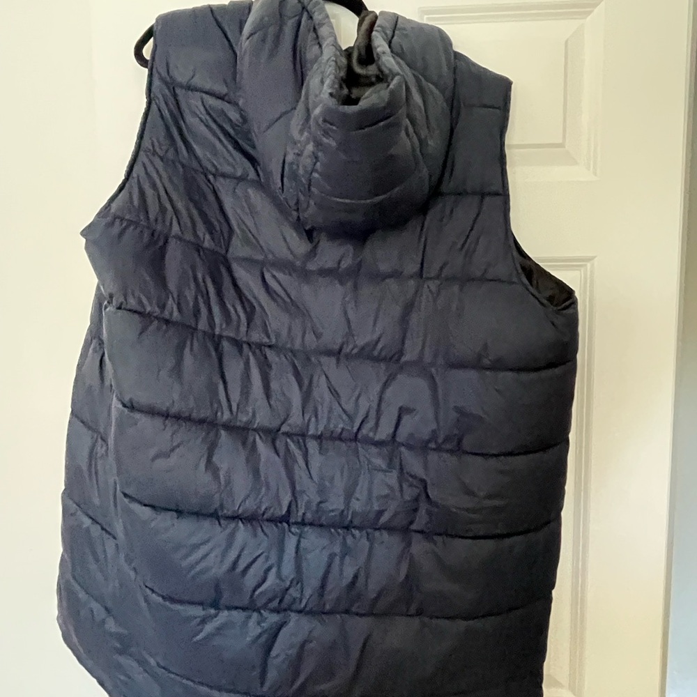 Navy Puffer Vest with Hood